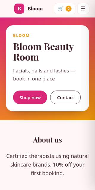 Template category: Beauty salon