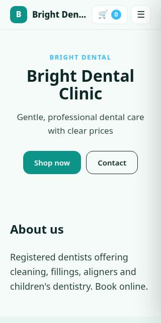 Template category: Clinic & dental