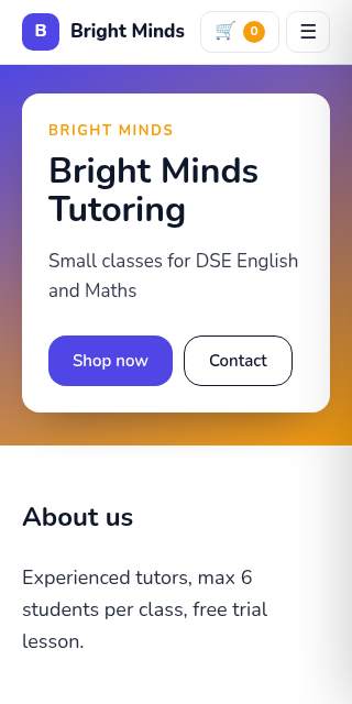 Template category: Education & tutoring