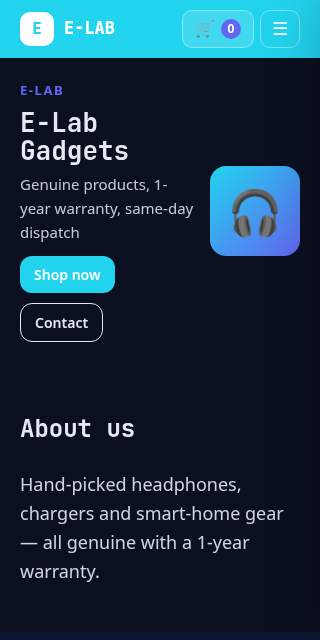 Template category: Electronics shop