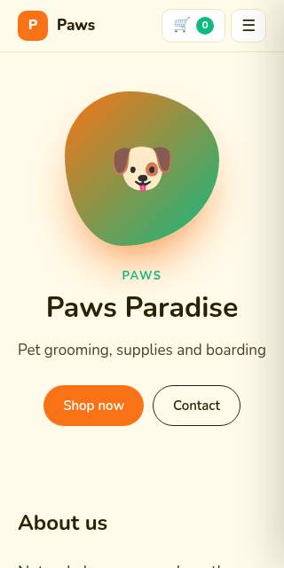 Template category: Pet shop