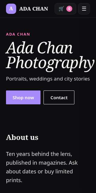 Template category: Photography